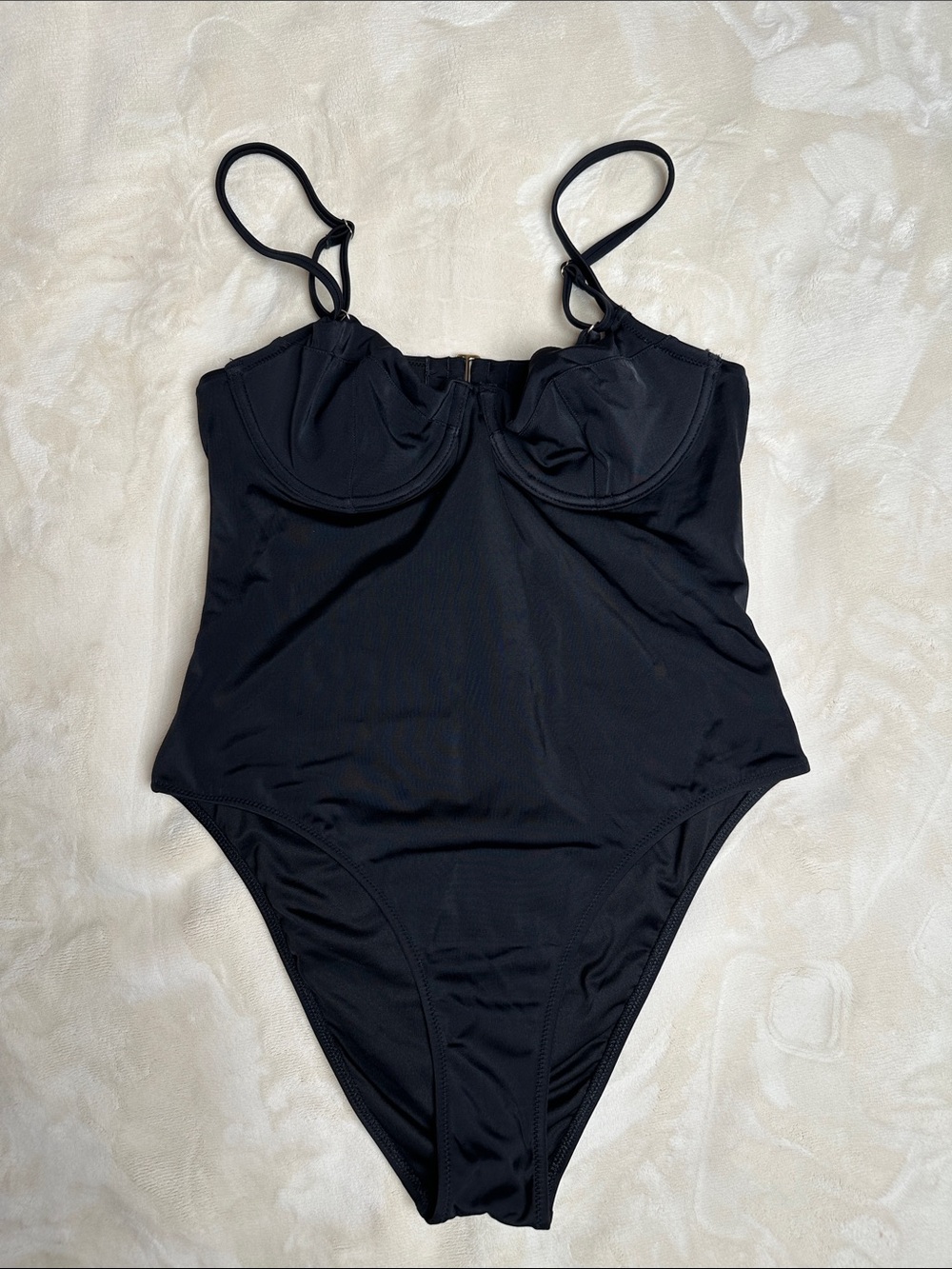 Victoria's Secret Black Strapless One-Piece, open back. Never worn